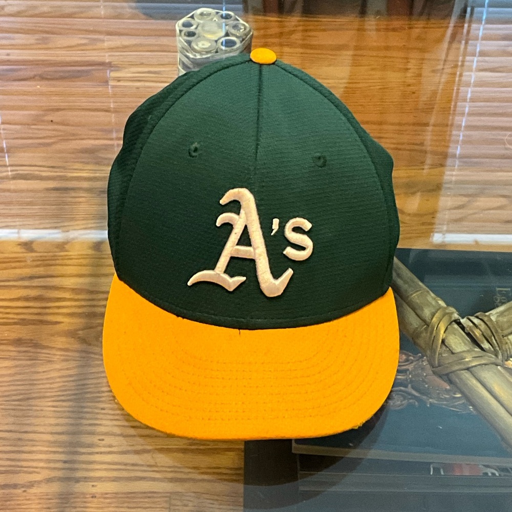 A's Green and Yellow Baseball Cap Youth
